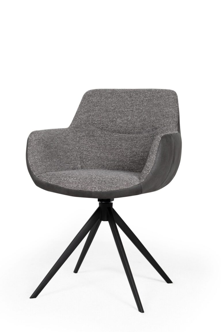 Stylische Schalenstuhl FREDO in pflegeleichter Stoffkombination, 360° drehbar