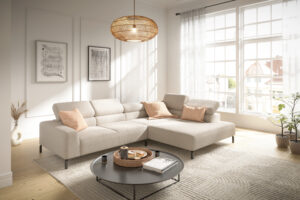 Sofalandschaft aus cremefarbenem Feincord